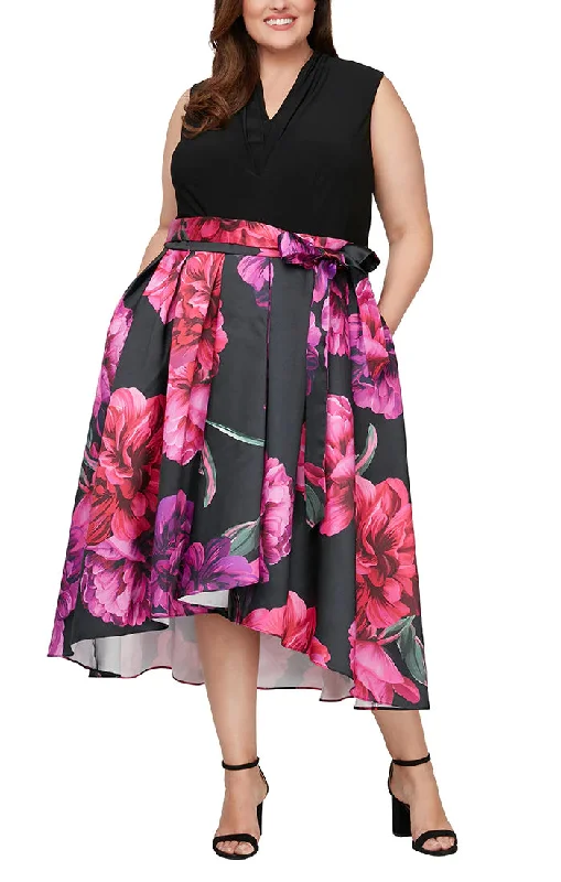 Avant-Garde Style Promotions SL Fashions 9459262 Plus Size Floral High Low Party Dress