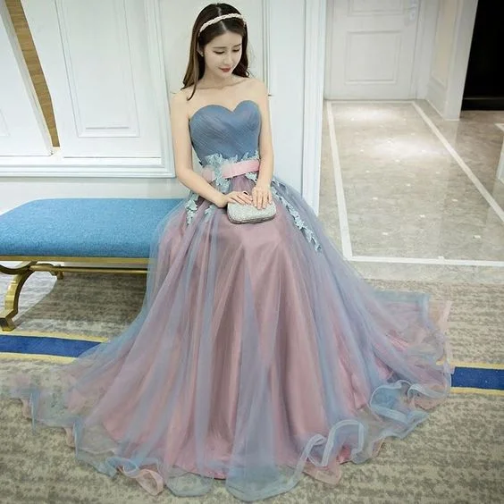 Casual Fashion Evening Dress Long Strapless Formal Gray Flowers Elegant Wedding Prom Dress cg2970