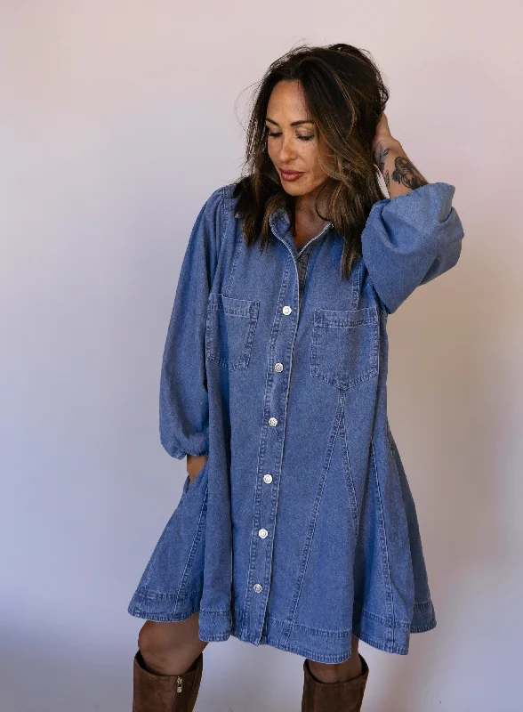 Fall Sale, Prices Drop Bobbi Denim Mini Dress