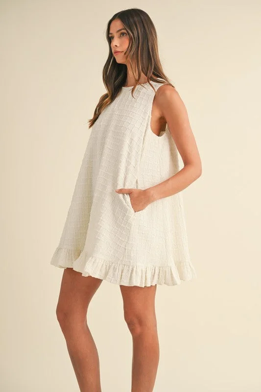 Top Brand Discounts Ruffle Button-Back Mini Dress