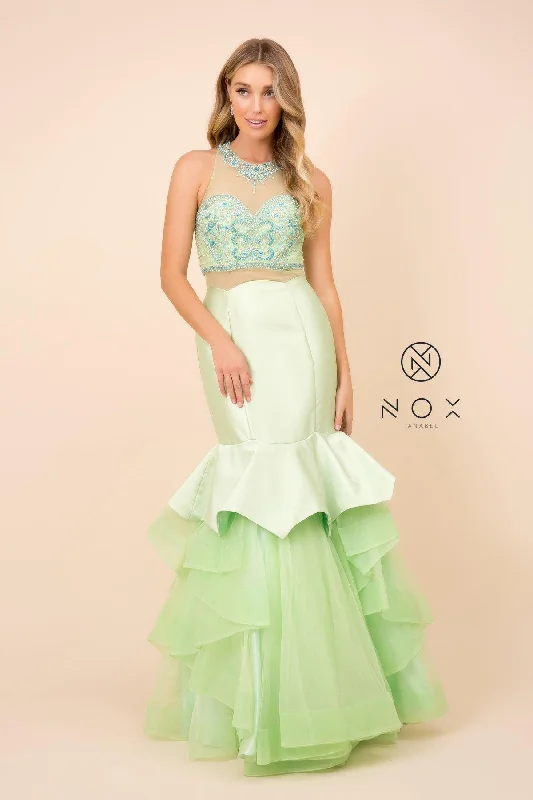 Hot Picks Long Formal Prom Two Piece Gown Mermaid Dress