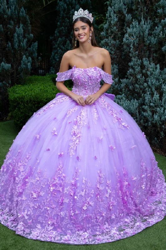 Premium Fashion Long Quinceanera Dress 3D Floral Ball Gown