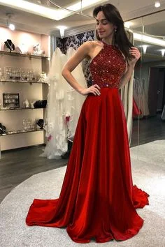 Budget-Friendly Fashion Halter Prom Dresses Formal Dresses Wedding Party Dresses   cg7404