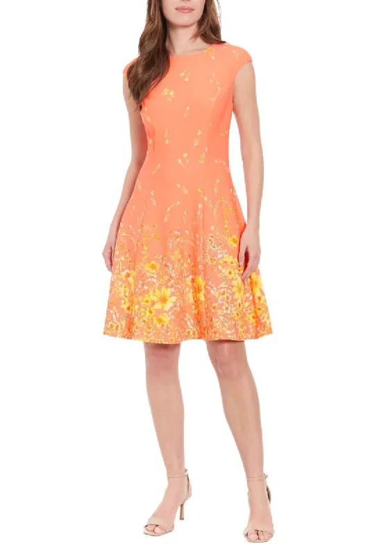 Unleash Your Style London Times T6103M Short Floral Print Cocktail Dress