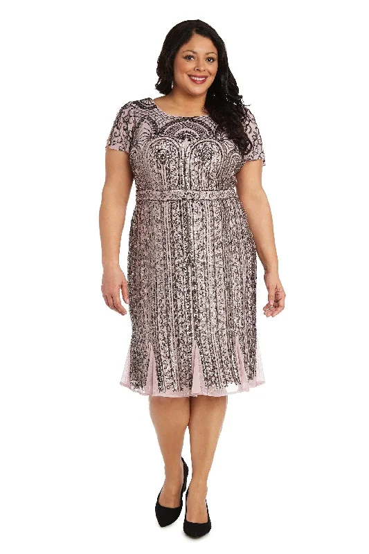 Chic Style, Always In Vogue R&M Richards 7342W Short Plus Size Cocktail Dress Sale