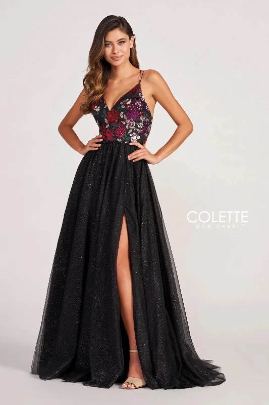 Fashionista Sale Colette CL2039 Floral Sequin Prom Glitter Formal Long Dress