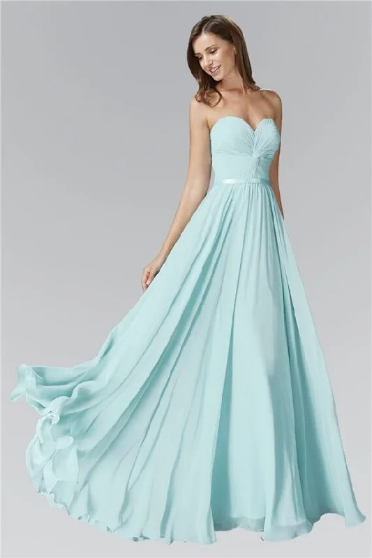 Relaxed Style Deals Long Bridesmaid Sweetheart Chiffon Formal Dress