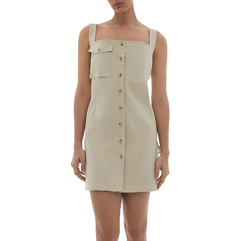 Chic Style, Always In Vogue Utility Mini Womens Overalls Utility Mini Dress