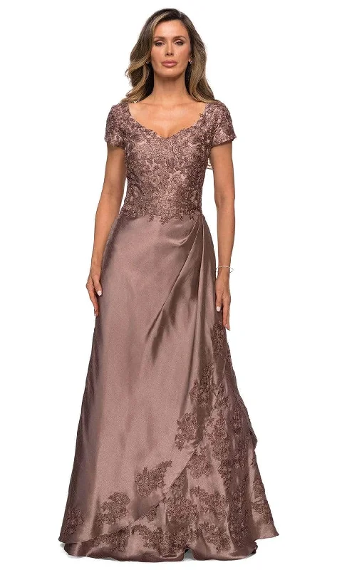 Additional Time-Limited Offers La Femme 27033SC - Floral Embroidered Evening Dress