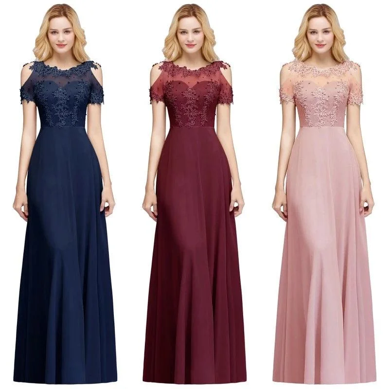 Glamorous Fashion Offers Scoop Neck Applique Wedding Party Dress