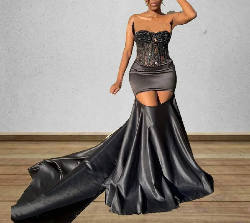 Browse Our Top Products Luxury Ayaba Black Evening Dresses Mermaid Wedding Party Gowns African Special Occasion Dress