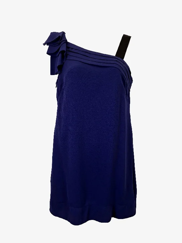 Fashionista Favorites Cue Blueberry Draped Straight Mini Dress Size 12