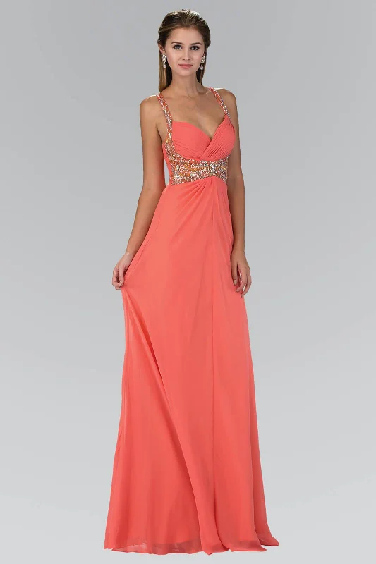 Style Revolution Jewel Embellished Chiffon Long Prom Dress Formal