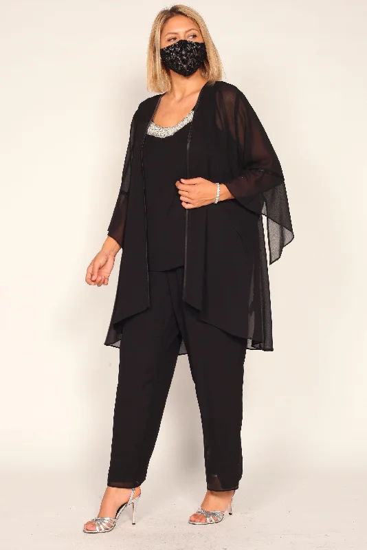 Flash Sale Fever Le Bos Women's Plus Size Black Pant Suit