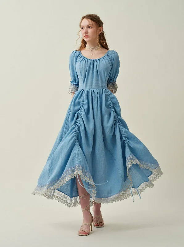 High-End Style Discounts Elowen 27 | Lace Linen dress gown ( 2 way to wear )