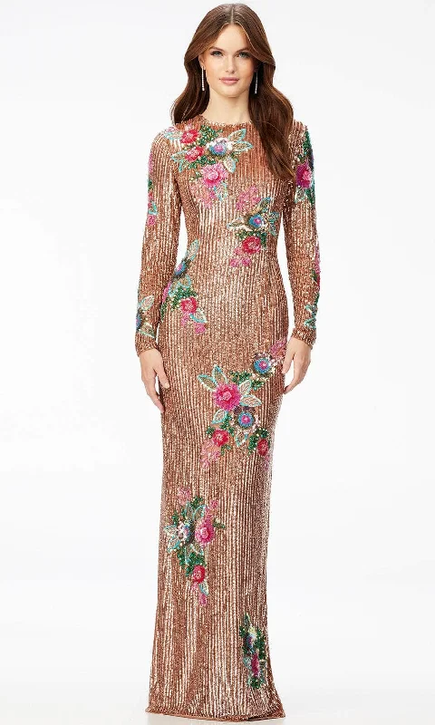 Season Offer Ashley Lauren 11203 - Beaded Floral Evening Dress