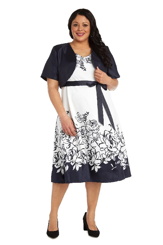 Dive Into Trendy Styles R&M Richards 1224W High Low Floral Jacket Dress Sale