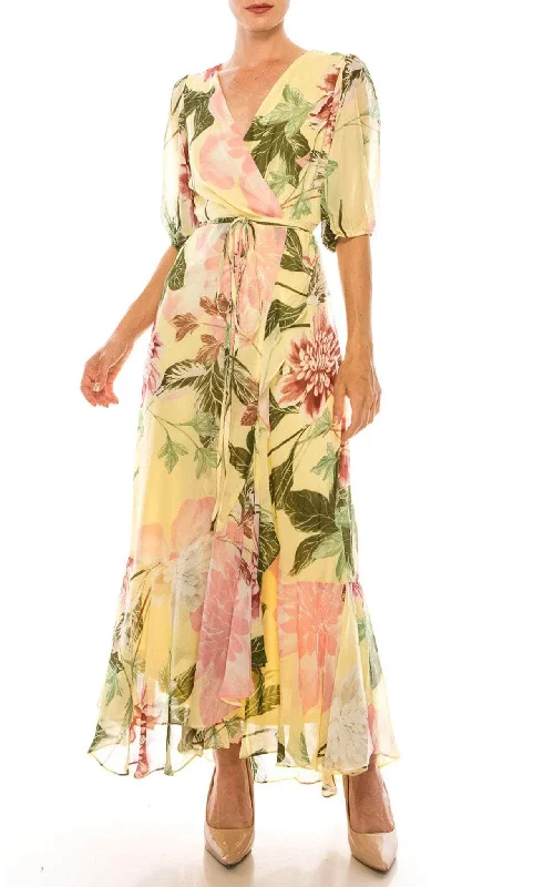 Hurry Before It'S Gone Danny & Nicole 91569MZ - Floral Printed Long Dress