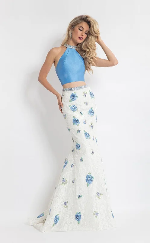 Cozy Comfort Style Sale Rachel Allan - Lace Floral Mermaid Dress 6050 - 1 pc Periwinkle/White In Size 4 Available