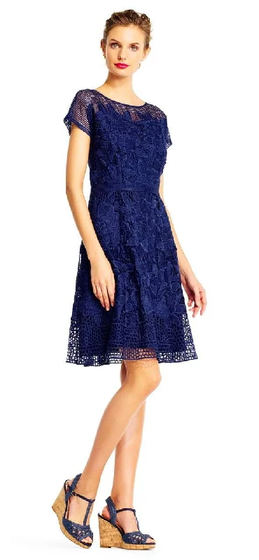 Smart Casual Deals Adrianna Papell Lattice Illusion Floral Lace Dress