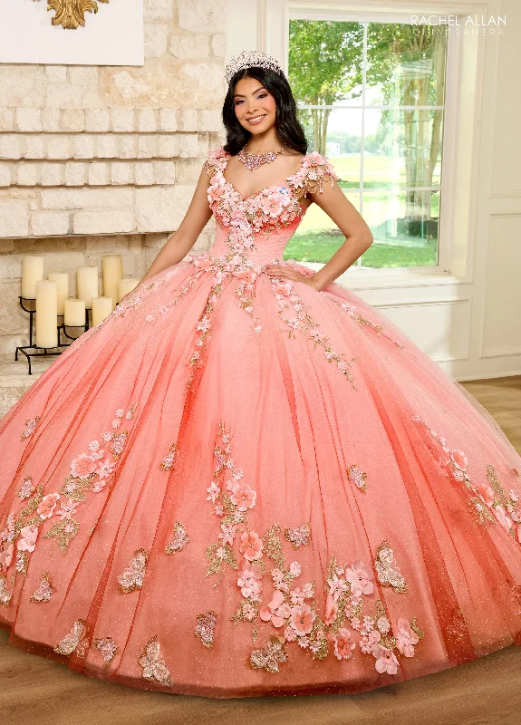 Chic & Cozy Collection Rachel Allan RQ3125 Ombre Quinceanera Floral Applique Ball Gown