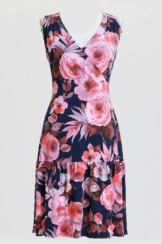 Luxury Casual Deals Connected Apparel Sleeveless Floral Short Day Dress