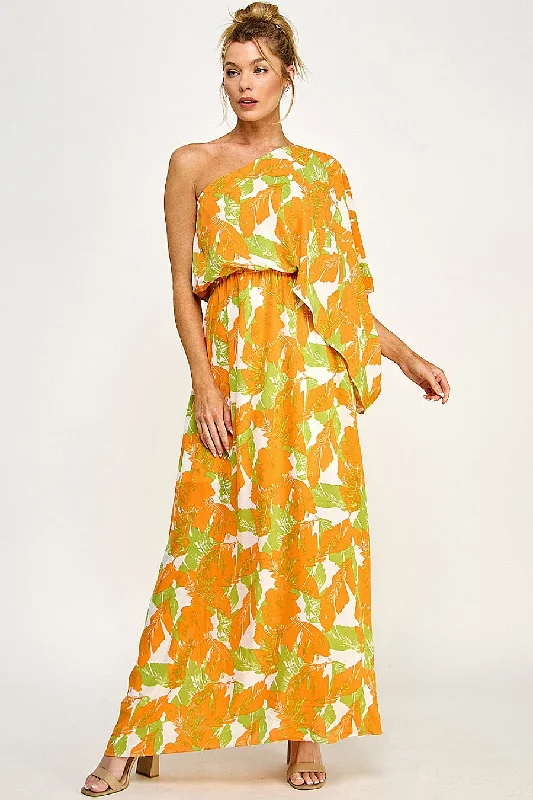 Best Sellers Long Floral One Shoulder Dress