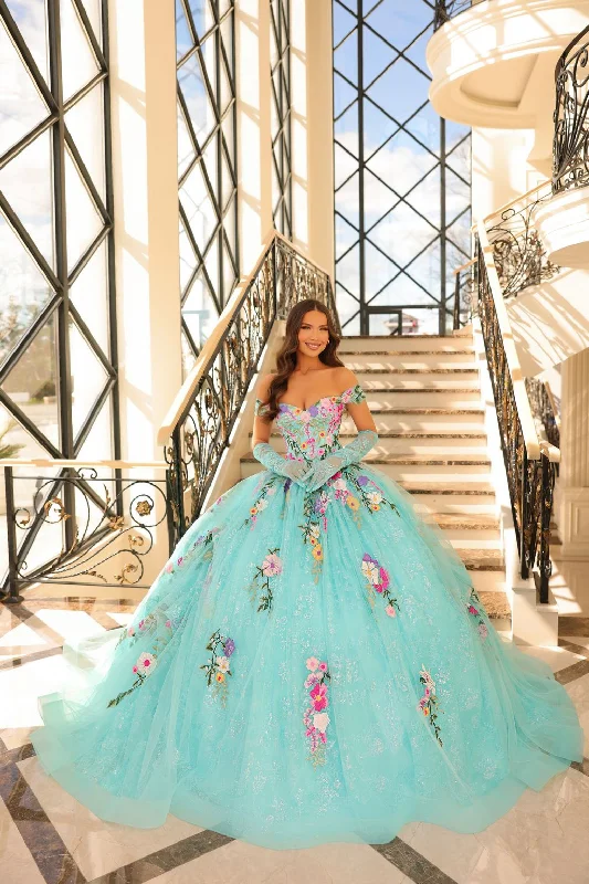 Casual Chic Amarra 54200 Long Floral Ball Gown Quinceanera Dress