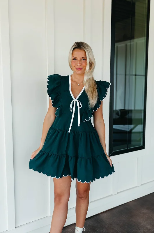 Huge Price Cut Aubrey Mini Dress - Hunter Green