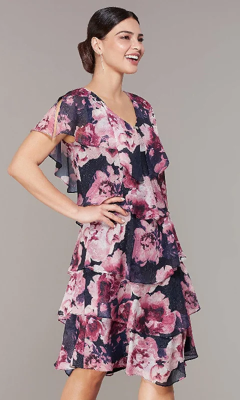 Unleash Your Trendy Side SL Fashions 9171397 Short Floral Formal Dress