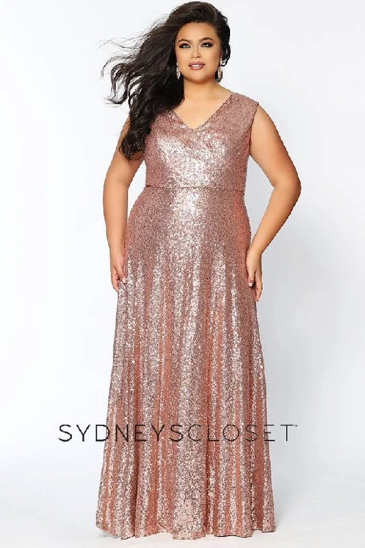 Romantic Fashion Discounts Sydney's Closet CE1801 Long Sequin Plus Size 16 Prom Dress Formal Evening Gown