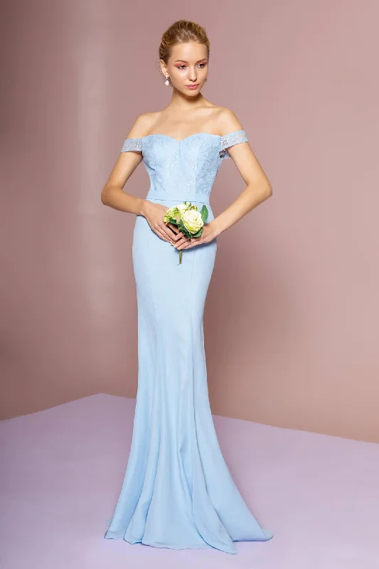 Stylish Savings Off The Shoulder Long Evening Gown