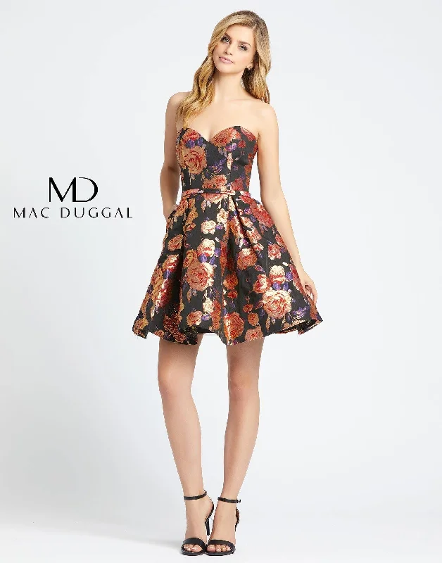 Shop The Hottest Deals Mac Duggal 67641 Short Strapless Floral Dress