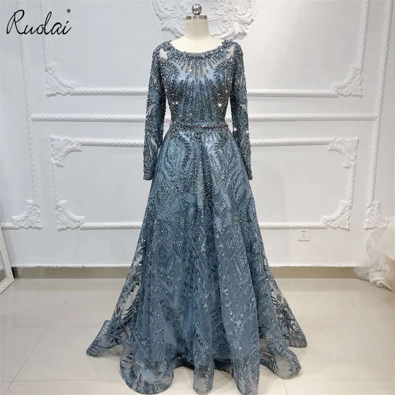 Boutique Styles A-Line Shiny Crystal Beaded Lace Wedding Party Dress