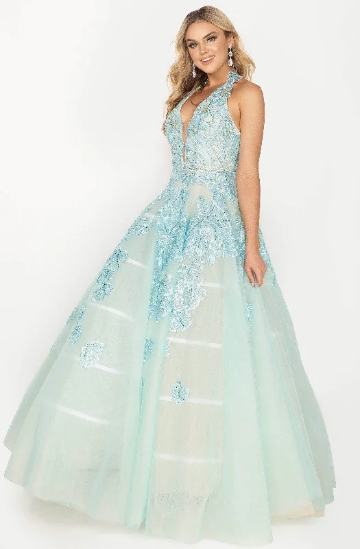 Laid-Back Fashion Offers Terani Couture 2011P1174 - Embroidered Halter Ballgown