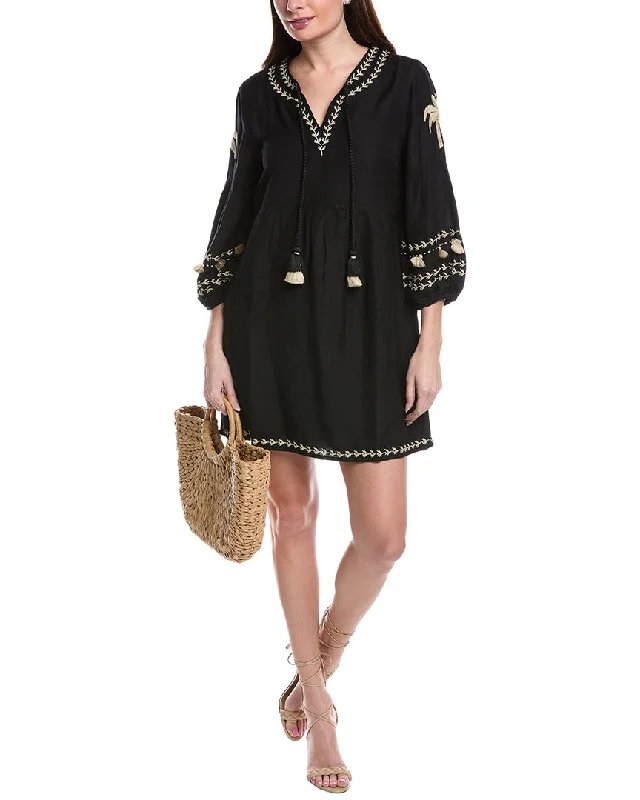 Casual Fashion Tommy Bahama St. Lucia Palm Embroidered Mini Dress