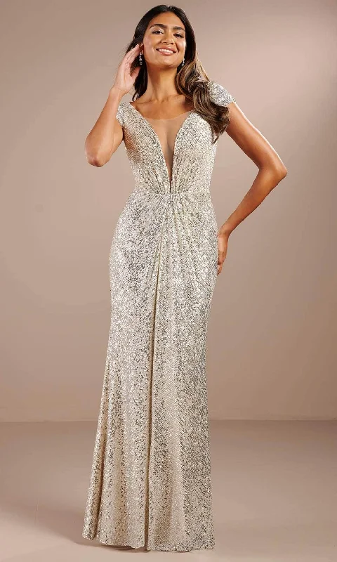 Playful Fashion Offers Christina Wu Celebration 22209 - Plunging Sequin Evening Gown