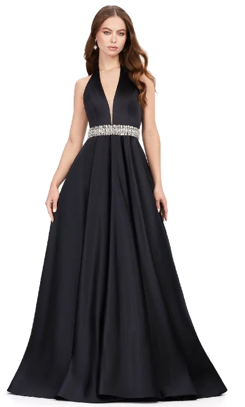 On-Trend Fashion Offers Ashley Lauren 11249 - Halter A-line Evening Gown