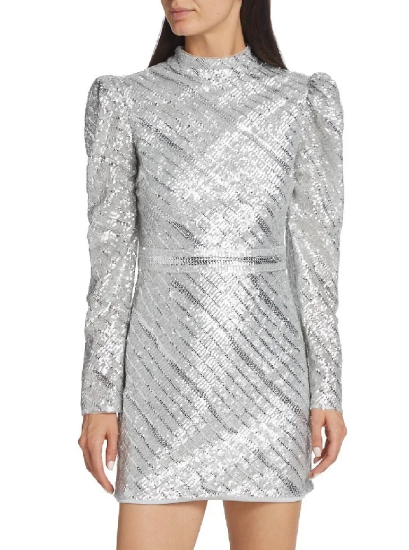 Clearance Sale, All Cheap Pollie Mini Dress in Platinum Sequin