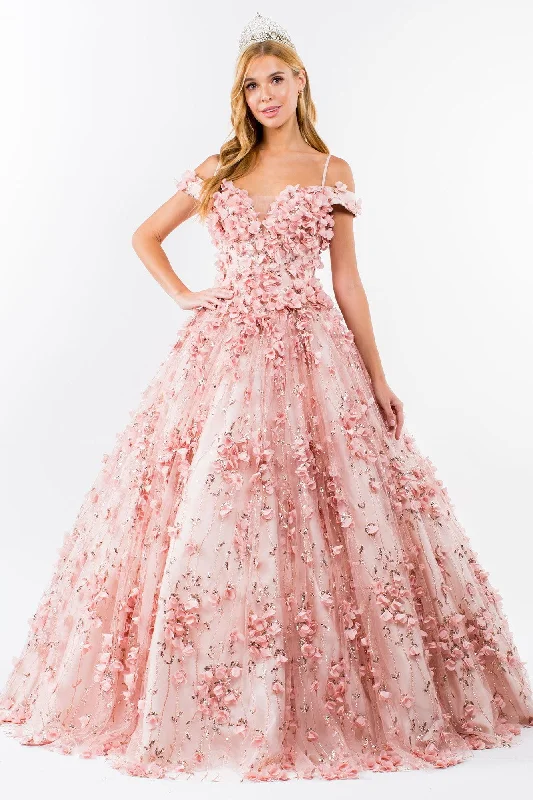 The Latest Trends Quinceanera Long Floral Off-Shoulder Gown