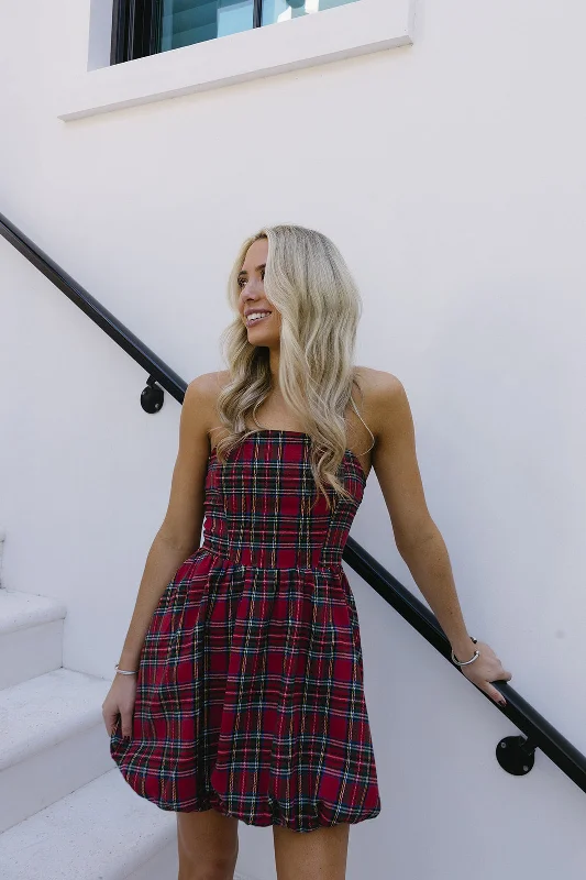 Bold Fashion Sales Lottie Mini Dress - Red Plaid