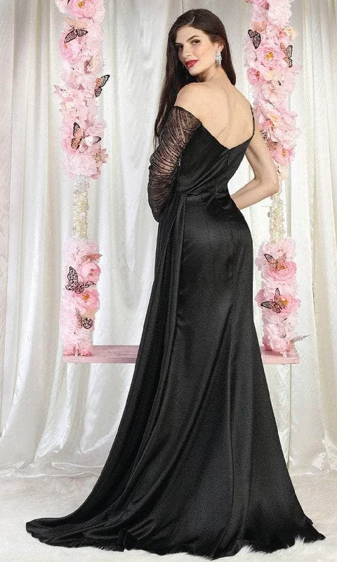 Relaxed Style May Queen MQ2003 - Glitter Asymmetrical Prom Gown