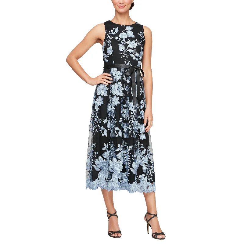 Find Your Unique Flair Alex Evenings 51171186 Short Cocktail Midi Length Floral Dress