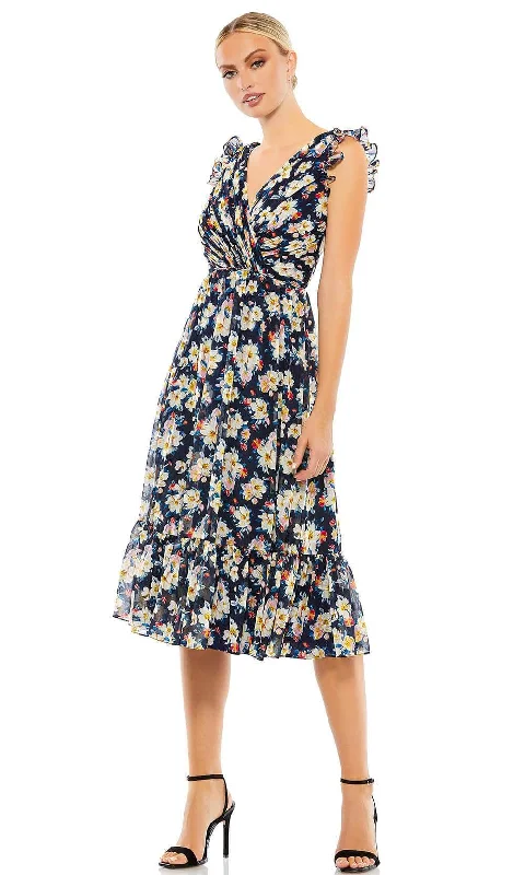 Urban Elegance Deals Ieena Duggal 55665 - Ruffle Trimmed Floral Cocktail Dress