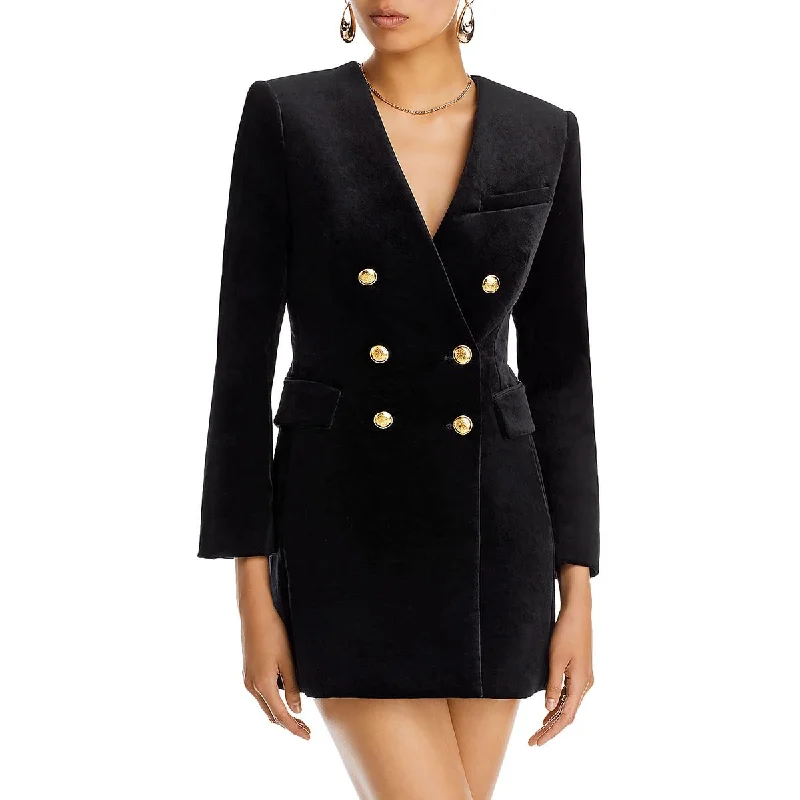 Limited Time Deal Chelsea Womens Velvet Long Sleeves Mini Dress