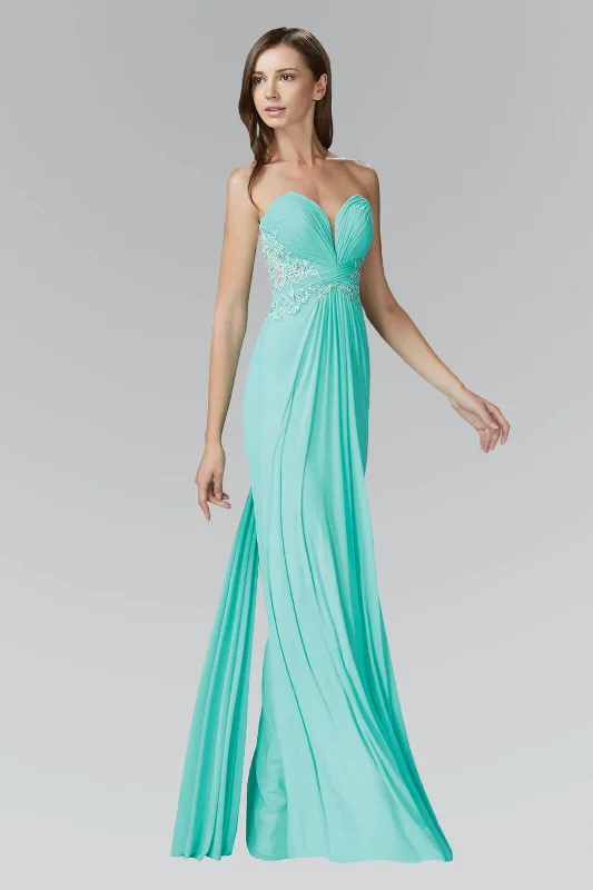 Unleash Your Trendy Side Strapless Sweetheart Long Prom Dress Formal