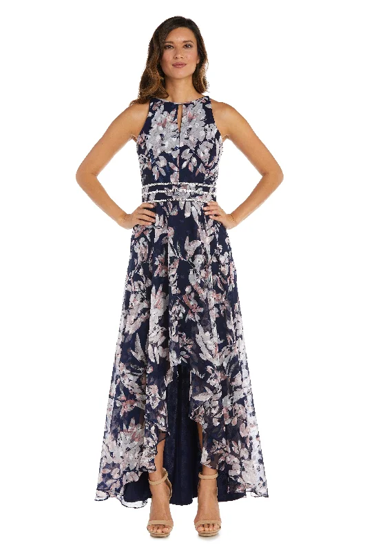 Trendy Women'S Wear Collection R&M Richards 9402 High Low Floral Formal Dress Sale