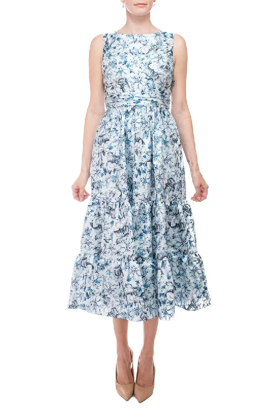 Stylish Deals Badgley Mischka SC3933B Short Ruffle Floral Print Cocktail Dress