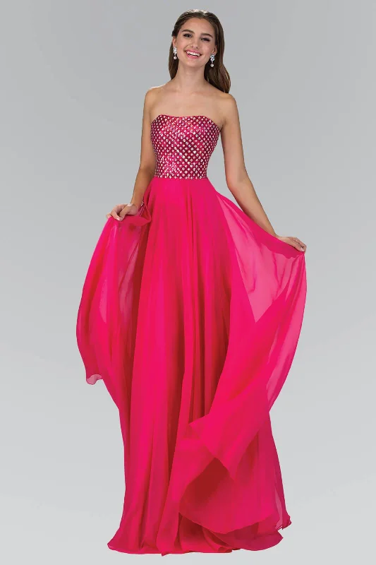 Romantic Fashion Discounts Prom Long Strapless Chiffon Sweetheart Formal Gown