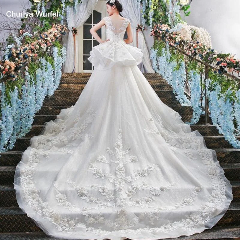 Must-Have Style Discounts White Cathedral Royal Train Mermaid Wedding Dress